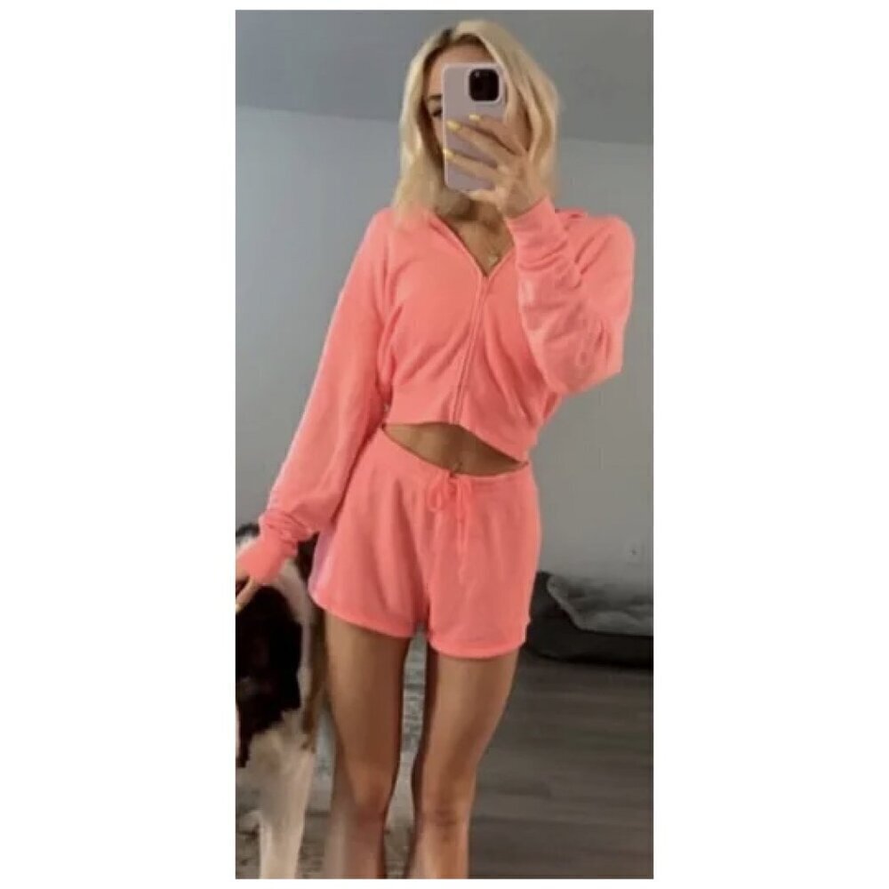 SKIMS Modal French Terry Loose Short in Coral Size X-Large
